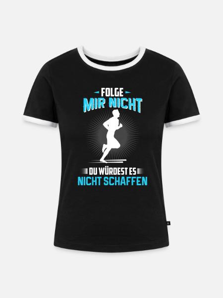 jogger - Frauen Kontrast-T-Shirt - Schwarz/Weiß