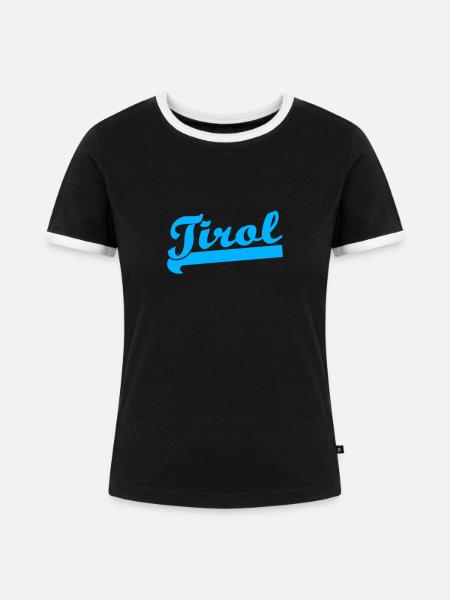 Tirol - Frauen Kontrast-T-Shirt - Schwarz/Weiß