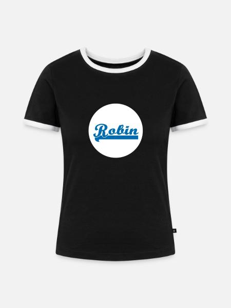 Robin - Frauen Kontrast-T-Shirt - Schwarz/Weiß