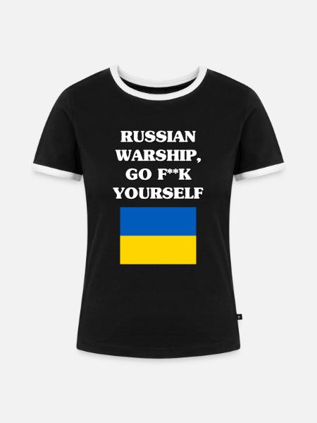 Ukraine - Frauen Kontrast-T-Shirt - Schwarz/Weiß