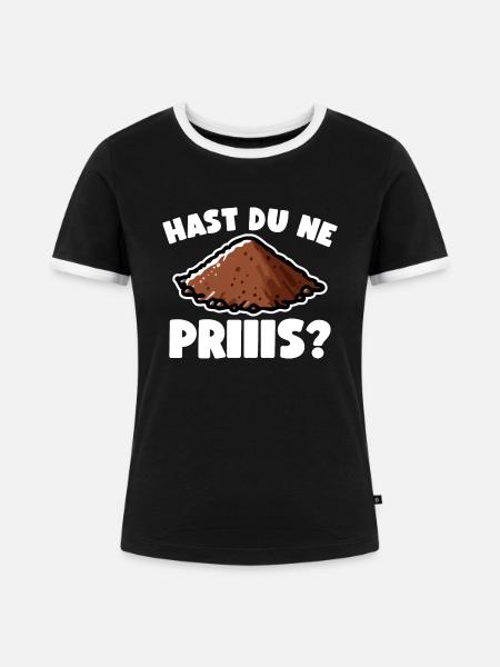 Schnupftabak - Frauen Kontrast-T-Shirt - Schwarz/Weiß