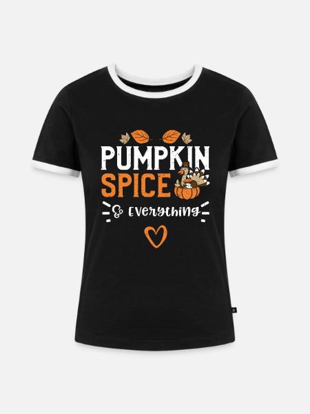 Pumpkin Spice & Everything - Frauen Kontrast-T-Shirt - Schwarz/Weiß