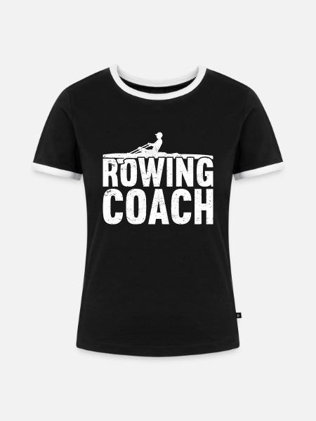 Ruderboot Ruderer - Frauen Kontrast-T-Shirt - Schwarz/Weiß