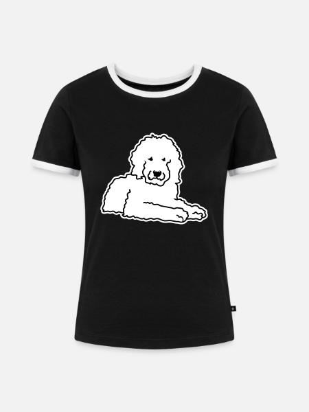 Goldendoodle - Frauen Kontrast-T-Shirt - Schwarz/Weiß