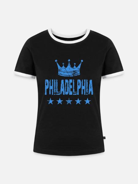 Philadelphia - Frauen Kontrast-T-Shirt - Schwarz/Weiß