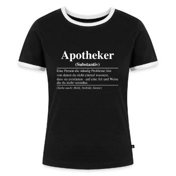 Apotheker Apotheke Apothekerin Apotheker Geschenk - Frauen Kontrast-T-Shirt - Schwarz/Weiß - Vorne - Selfina (174cm)