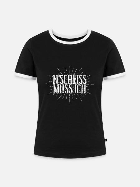 N Scheiss muss ich - Frauen Kontrast-T-Shirt - Schwarz/Weiß