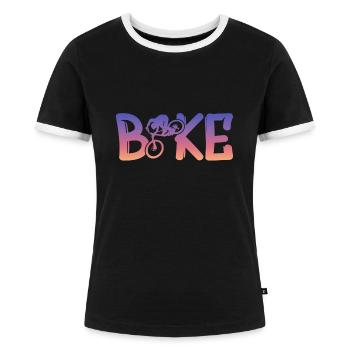 bike - Frauen Kontrast-T-Shirt - Schwarz/Weiß - Vorne - Selfina (174cm)