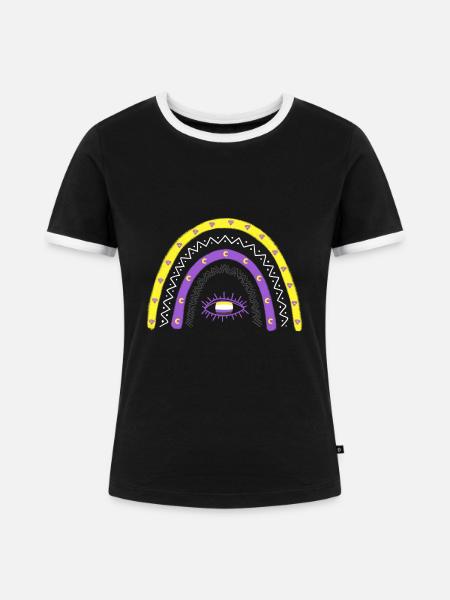 LGBTQ Nonbinary Regenbogen Nonbinary Pride - Frauen Kontrast-T-Shirt - Schwarz/Weiß