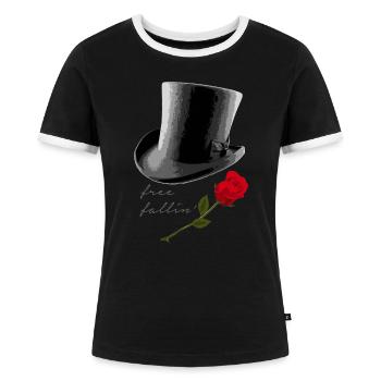 Free Fallin - Frauen Kontrast-T-Shirt - Schwarz/Weiß - Vorne - Selfina (174cm)