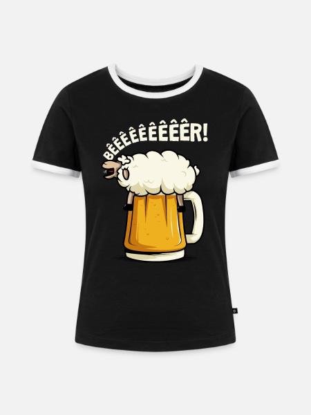 Bêêêêêr - Frauen Kontrast-T-Shirt - Schwarz/Weiß