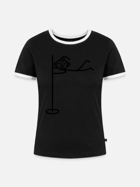 Pole dance Frau - Frauen Kontrast-T-Shirt - Schwarz/Weiß
