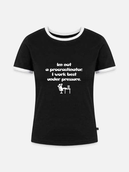 Kein Zauderer - Frauen Kontrast-T-Shirt - Schwarz/Weiß