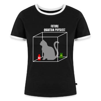 Quantenphysik Wissenschaft Student Physiker Geschenk - Frauen Kontrast-T-Shirt - Schwarz/Weiß - Vorne - Selfina (174cm)