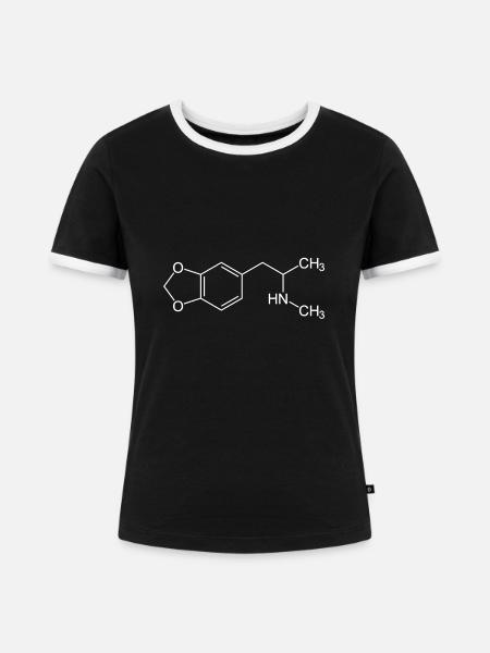 MDMA Molekül - Frauen Kontrast-T-Shirt - Schwarz/Weiß