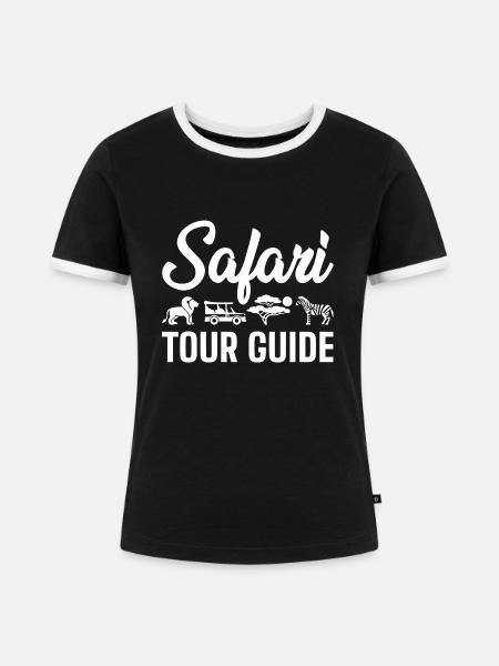 Safari Reiseleiter - Frauen Kontrast-T-Shirt - Schwarz/Weiß