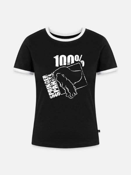 SPRINGER SPANIEL 100 - Frauen Kontrast-T-Shirt - Schwarz/Weiß