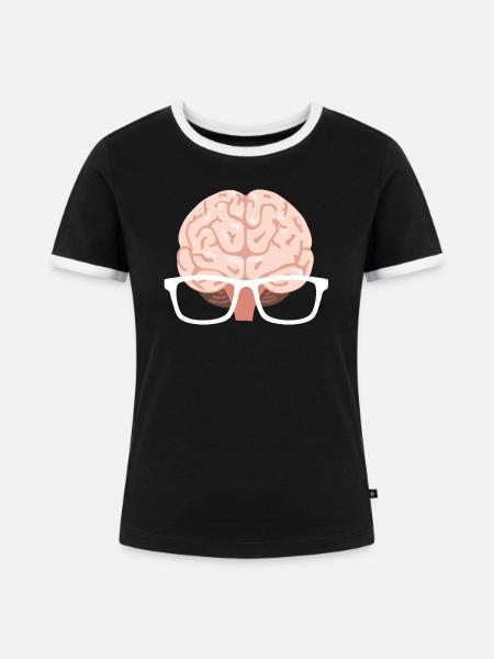 Nerd - Frauen Kontrast-T-Shirt - Schwarz/Weiß