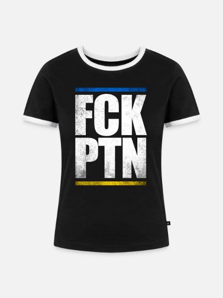 FCK PTN - Frauen Kontrast-T-Shirt - Schwarz/Weiß