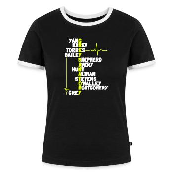 Greys Anatomy Cast - Frauen Kontrast-T-Shirt - Schwarz/Weiß - Vorne - Selfina (174cm)