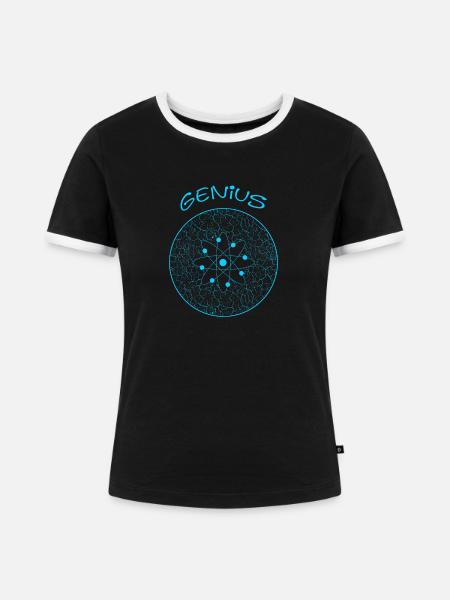 Genius Genie - Frauen Kontrast-T-Shirt - Schwarz/Weiß