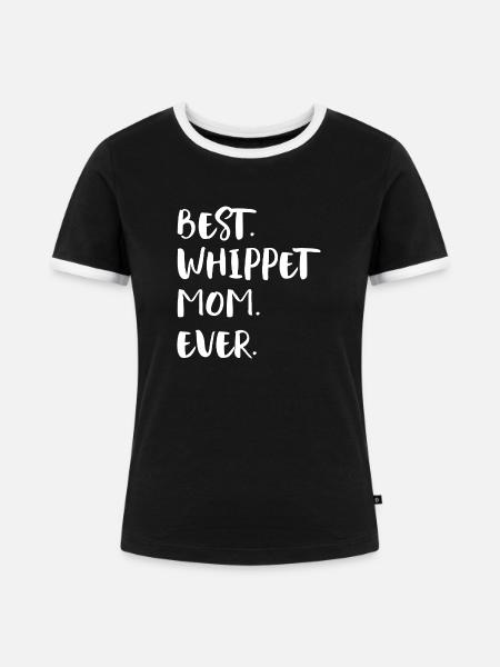 Whippet - Frauen Kontrast-T-Shirt - Schwarz/Weiß