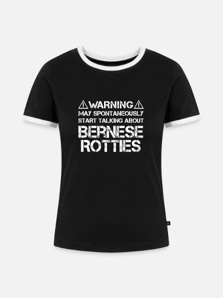 Bernese Rottie - Frauen Kontrast-T-Shirt - Schwarz/Weiß