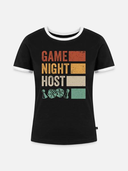 Spieleabend Gastgeber Broad Player - Frauen Kontrast-T-Shirt - Schwarz/Weiß