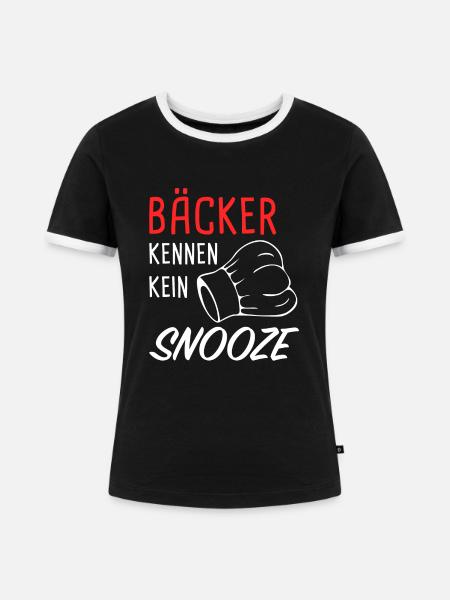 Bäcker kennen kein Snooze - Frauen Kontrast-T-Shirt - Schwarz/Weiß