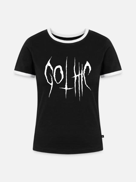 Gothic - Frauen Kontrast-T-Shirt - Schwarz/Weiß
