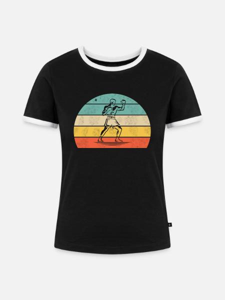 Boxer Boxkampf - Frauen Kontrast-T-Shirt - Schwarz/Weiß