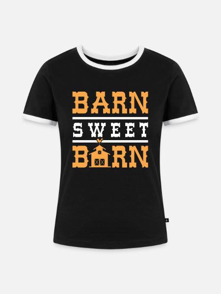 Barn Sweet Barn - Frauen Kontrast-T-Shirt - Schwarz/Weiß
