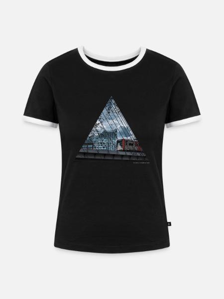 Hamburg Stadt Harmony - Frauen Kontrast-T-Shirt - Schwarz/Weiß