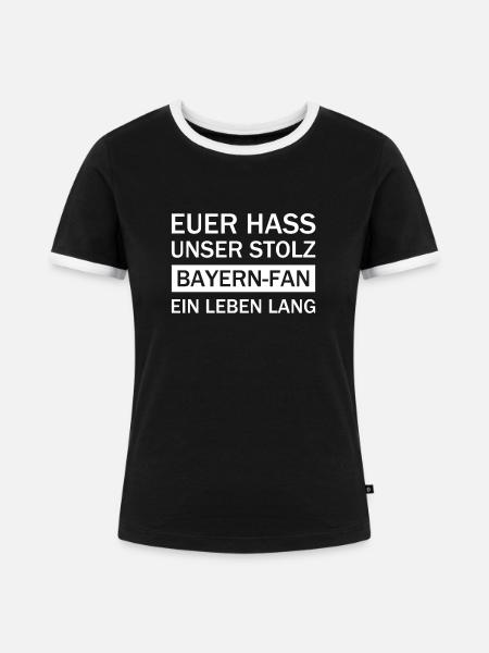 Bayern Fan - Frauen Kontrast-T-Shirt - Schwarz/Weiß