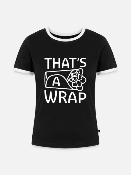 Das ist ein Wrap - Frauen Kontrast-T-Shirt - Schwarz/Weiß