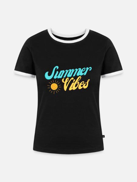 Sommerstimmung - Frauen Kontrast-T-Shirt - Schwarz/Weiß