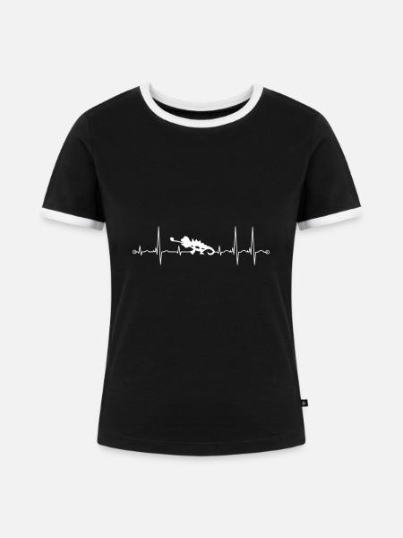 ekg Chamäleon - Frauen Kontrast-T-Shirt - Schwarz/Weiß
