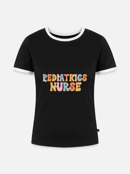 Kinderkrankenschwester - Frauen Kontrast-T-Shirt - Schwarz/Weiß