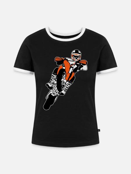Supermoto - Frauen Kontrast-T-Shirt - Schwarz/Weiß