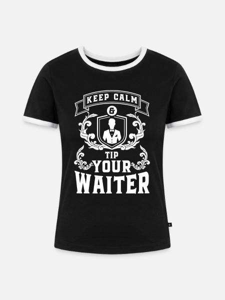 Kellnerin Gäste Service Reservierung - Frauen Kontrast-T-Shirt - Schwarz/Weiß