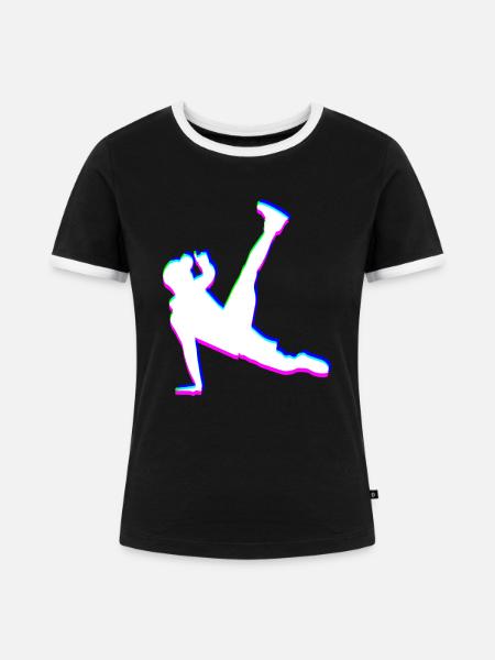 Trippy Breakdancer - Frauen Kontrast-T-Shirt - Schwarz/Weiß
