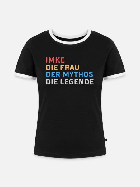 Imke Fau Mythos Legende - Frauen Kontrast-T-Shirt - Schwarz/Weiß