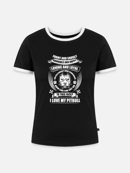 Pitbull - Frauen Kontrast-T-Shirt - Schwarz/Weiß