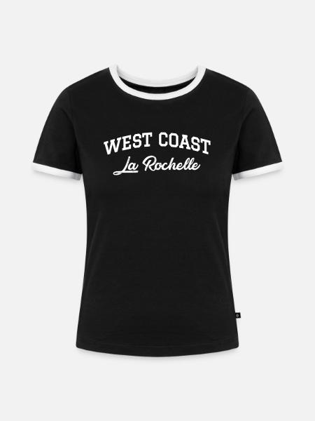 WESTKÜSTE La Rochelle - Frauen Kontrast-T-Shirt - Schwarz/Weiß