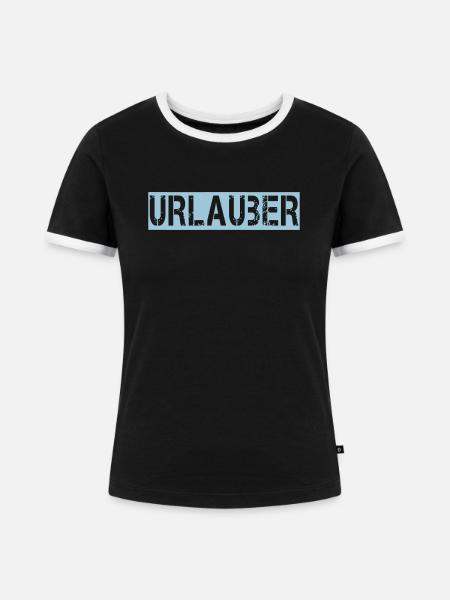 URLAUBER - Frauen Kontrast-T-Shirt - Schwarz/Weiß