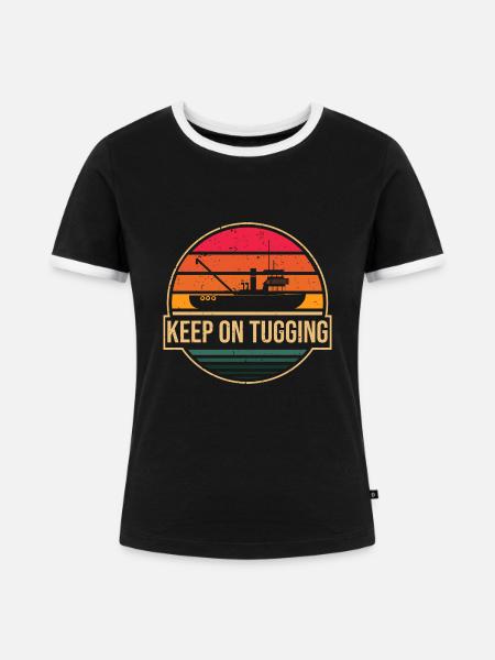Schlepper Schleppboot Tug Life - Frauen Kontrast-T-Shirt - Schwarz/Weiß