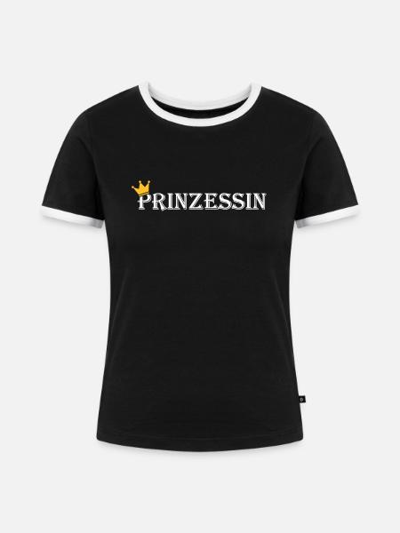 Prinzessin - Frauen Kontrast-T-Shirt - Schwarz/Weiß