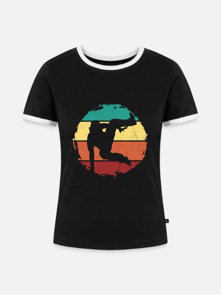 Parkour - Frauen Kontrast-T-Shirt - Schwarz/Weiß