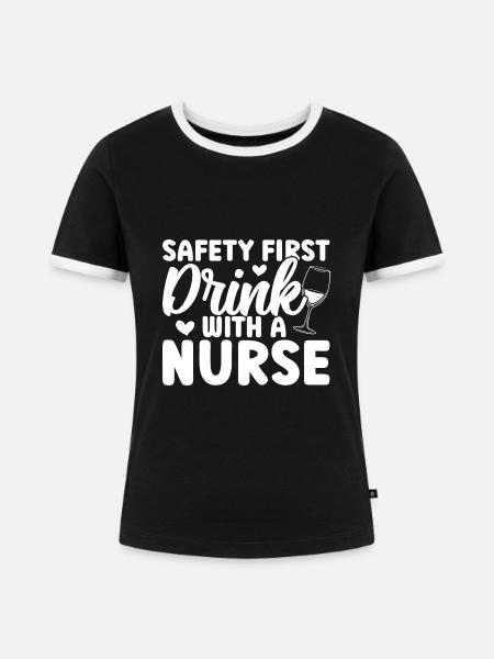 Kinderkrankenschwester - Frauen Kontrast-T-Shirt - Schwarz/Weiß