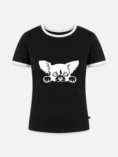 chiwawa chihuahua - Frauen Kontrast-T-Shirt - Schwarz/Weiß